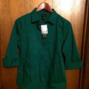 NWT Worthington 3/4 Sleeve Button Front Shirt